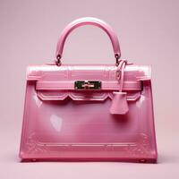 Pink girly bag isolated photo