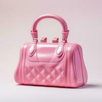 Pink girly bag isolated photo