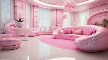 Pink princess room for doll photo