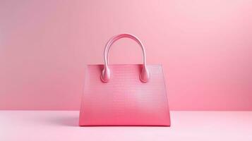 Pink designer bag isolated photo