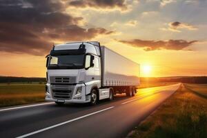 Large truck on highway photo