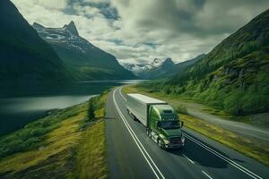 Large truck on highway photo