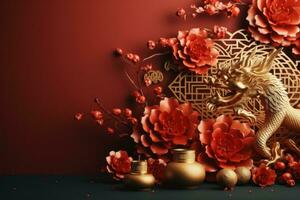 fondo rojo año nuevo chino foto