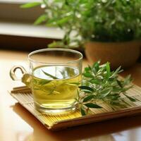 Green tea natural background photo