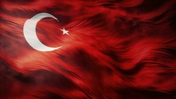 Red Turkish flag photo