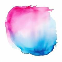 Blue pink watercolor stain isolated photo