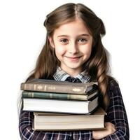niña de la escuela con libros foto