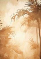 Tropical palm leaves background photo