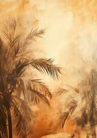 Tropical palm leaves background photo