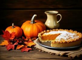 Autumn pumpkin pie photo