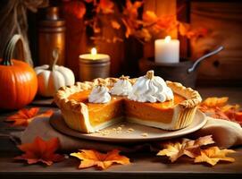 Autumn pumpkin pie photo