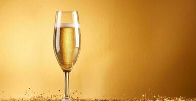 Champagne on dazzling gold background photo