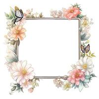 Romantic flotal watercolor frame photo