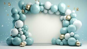 Holiday balloon frame background photo