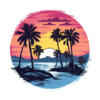 Summer tropical design for T-shirt png