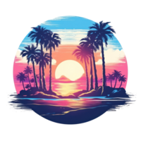 Summer tropical design for T-shirt png