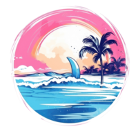 Summer tropical design for T-shirt png