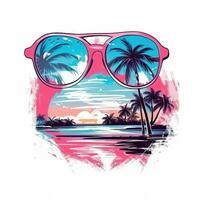 Summer tropical design for T-shirt photo