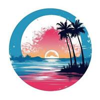 Summer tropical design for T-shirt photo