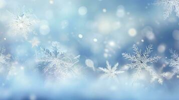 Winter background with snowflakes photo