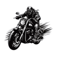 negro motocicleta club logo aislado png