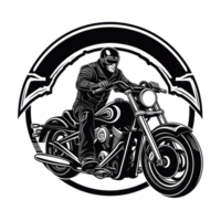 Preto motocicleta clube logotipo isolado png