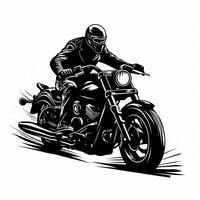 negro motocicleta club logo aislado foto