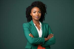 hermosa africano americano mujer de negocios foto