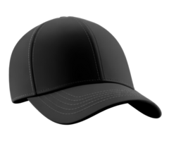 Blank Black baseball cap isolated on transparent background. Template Mock up. AI Generative png