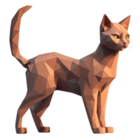 Low poly Cat isolated on transparent background. AI Generative illustration png