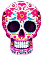 Decorated Sugar skull isolated. Day of the Dead. png