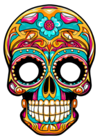 Decorated Sugar skull isolated. Day of the Dead. png