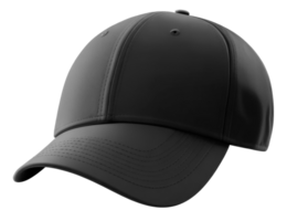 Blank Black baseball cap isolated on transparent background. Template Mock up. AI Generative png