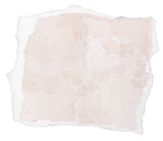 Ripped beige watercolor paper note message isolated on transparent background. Template png