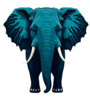 Front view of an elephant isolated on transparent background. AI generative graphic illustration art png