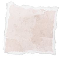 Ripped beige watercolor paper note message isolated on transparent background. Template png