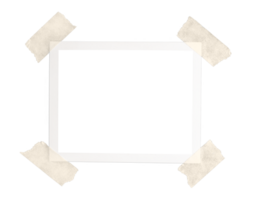 Clásico instante foto marco Bosquejo con marrón cinta aislado en transparente antecedentes png