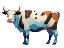 Bull pop art style isolated on transparent background. AI generative illustration png