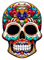 Decorated Sugar skull isolated. Day of the Dead. png