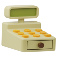 Cash Register Shopping market 3D Illustration png