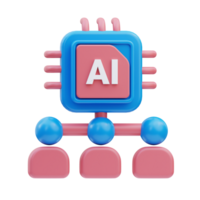 ai algoritmo 3d ilustración png