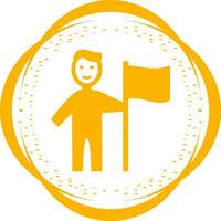 Man setting Flag Vector Icon
