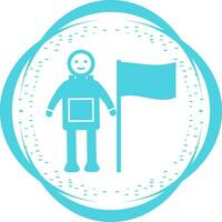 Man with Flag Vector Icon