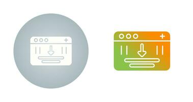 Browser Downloading Vector Icon