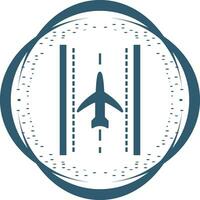 Plane on Runway Vector Icon
