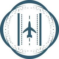 Plane on Runway Vector Icon