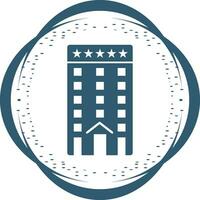 icono de vector de edificio de cinco estrellas