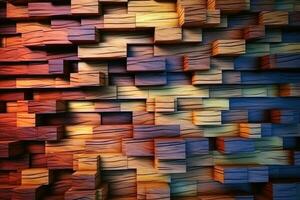 surrealista Tres dimensional de madera antecedentes textura creado con generativo ai tecnología. foto