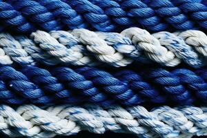 Ropes and knots sailing background created with generative AI technology. photo