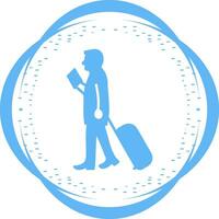 Walking with Luggage Vector Icon